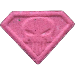 Pink Punisher ecstasy pill (XTC) — MDMA 238mg — Madrid, Spain
