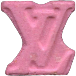 Pink Louis Vuitton ecstasy pill (XTC) — 2C-B 14mg — Madrid, Spain