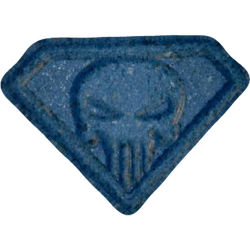 Blue Punisher ecstasy pill (XTC) — MDMA 156mg — Vienna, Austria
