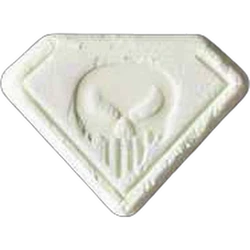 White Punisher ecstasy pill (XTC) — MDMA — Switzerland