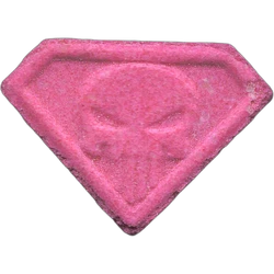 Pink Punisher ecstasy pill (XTC) — MDMA 205mg — Madrid, Spain