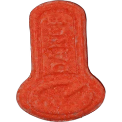 Orange Q-dance ecstasy pill (XTC) — MDMA 213mg — Berlin, Germany