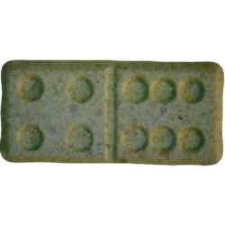 Green Dominostein ecstasy pill (XTC) — MDMA 209mg — Vienna, Austria
