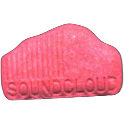Pink Soundcloud ecstasy pill (XTC) — MDMA 209mg — Barcelona, Spain