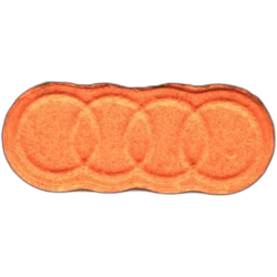 Orange Audi RS ecstasy pill (XTC) — MDMA 192mg — Barcelona, Spain