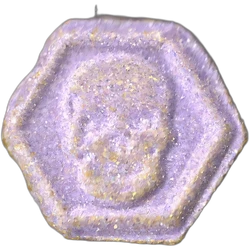 Purple Philipp Plein ecstasy pill (XTC) — MDMA 83mg — Madrid, Spain