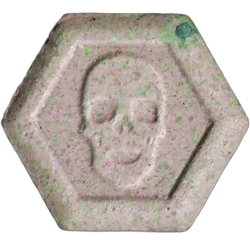 Pink Philipp Plein ecstasy pill (XTC) — MDMA 190mg — Madrid, Spain