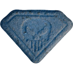 Blue Punisher ecstasy pill (XTC) — MDMA 112mg — Vienna, Austria