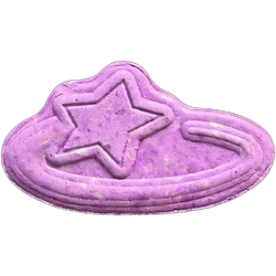 Purple Pop Smoke ecstasy pill (XTC) — MDMA 104mg; 4-CMC 56mg — Berlin, Germany