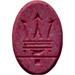 Pink Maserati ecstasy pill (XTC) — MDMA 119mg — Vienna, Austria