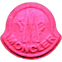 Pink Moncler ecstasy pill (XTC) — MDMA 163mg — Barcelona, Spain