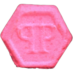 Pink Philipp Plein ecstasy pill (XTC) — MDMA 232mg — Barcelona, Spain
