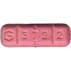 Pink G 3722 ecstasy pill (XTC) — MDMA 148mg — Madrid, Spain
