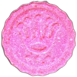 Pink Rolex ecstasy pill (XTC) — Caffeine; 2C-B — Madrid, Spain