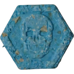 Blue Philipp Plein ecstasy pill (XTC) — MDMA 126mg — Berlin, Germany