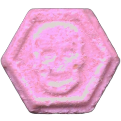 Pink Philipp Plein ecstasy pill (XTC) — MDMA 190mg — Madrid, Spain