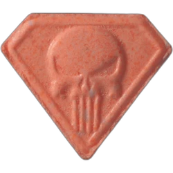 Red Punisher ecstasy pill (XTC) — MDMA 198mg — Biel, Switzerland