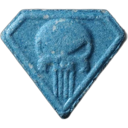Blue MDMA ecstasy pill (XTC) — MDMA 188mg — Switzerland