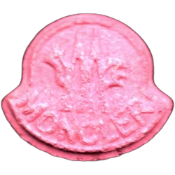 Pink Moncler ecstasy pill (XTC) — MDMA 169mg — Barcelona, Spain