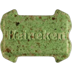 Green Heineken ecstasy pill (XTC) — MDMA 161mg — Zürich, Switzerland