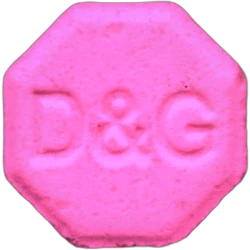 Pink Dolce Gabbana ecstasy pill (XTC) — MDMA 120mg — Barcelona, Spain
