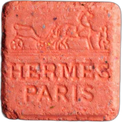 Orange Hermes ecstasy pill (XTC) — MDMA 16mg — Marseille, France
