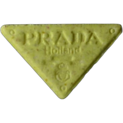 Yellow Prada ecstasy pill (XTC) — MDMA 222mg — Luzern, Switzerland