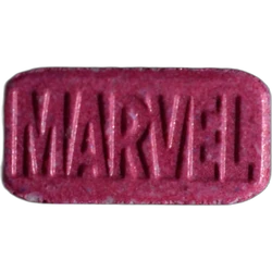 Blue Marvel ecstasy pill (XTC) — MDMA 284mg — Basel, Switzerland