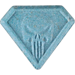 Blue Punisher ecstasy pill (XTC) — MDMA 213mg — Zürich, Switzerland