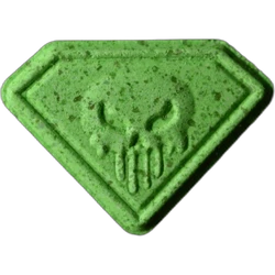 Green Punisher ecstasy pill (XTC) — MDMA 149mg — Basel, Switzerland