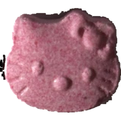 Red Hello Kitty ecstasy pill (XTC) — MDMA 103mg — Slovenia