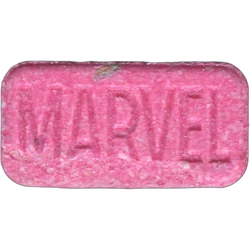 Pink Marvel ecstasy pill (XTC) — MDMA 187mg — Valencia, Spain