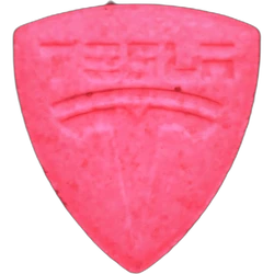 Pink Tesla ecstasy pill (XTC) — MDMA 145mg — Barcelona, Spain