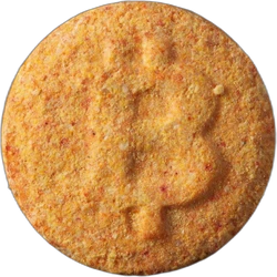 Orange Bitcoin pill — MDMA 155mg; Amphetamine 30mg; Caffeine 16mg — Zürich, Switzerland