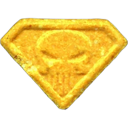 Yellow Punisher ecstasy pill (XTC) — MDMA 208mg — Barcelona, Spain