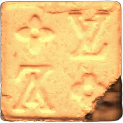 White Louis Vuitton ecstasy pill (XTC) — MDMA 160mg — Barcelona, Spain