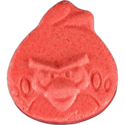 Pink Angry Bird ecstasy pill (XTC) — MDMA 204mg — Zürich, Switzerland