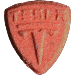 Orange Tesla ecstasy pill (XTC) — MDMA 209mg — Zürich, Switzerland