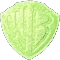 Green Warner Bros ecstasy pill (XTC) — MDMA 136mg — Sevilla, Spain