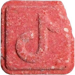 Red TikTok ecstasy pill (XTC) — MDMA 10mg; Caffeine 125mg — Berlin, Germany