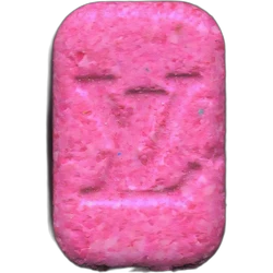 Pink Louis Vuitton ecstasy pill (XTC) — MDMA 149mg — Madrid, Spain