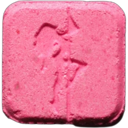 Pink Fuck Me ecstasy pill (XTC) — MDMA 145mg — Zürich, Switzerland