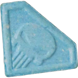 Blue Punisher ecstasy pill (XTC) — MDMA 113mg — Berlin, Germany