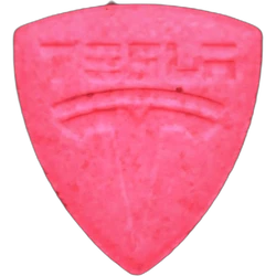 Pink Tesla ecstasy pill (XTC) — MDMA 127mg — Barcelona, Spain