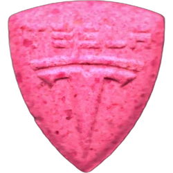 Pink Tesla ecstasy pill (XTC) — MDMA 128mg — Barcelona, Spain