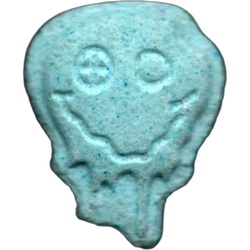 Blue Farru ecstasy pill (XTC) — MDMA 257mg — Barcelona, Spain