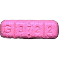 Pink G 3722 ecstasy pill (XTC) — MDMA 58mg — Madrid, Spain