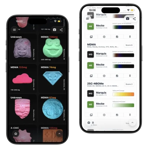 DrugsPRO app: pill warnings and reagent-based substance identification