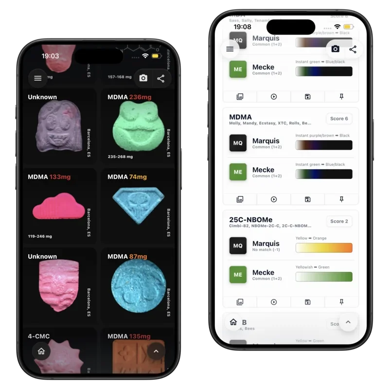 DrugsPRO app: pill alerts and reagent-based substance identification
