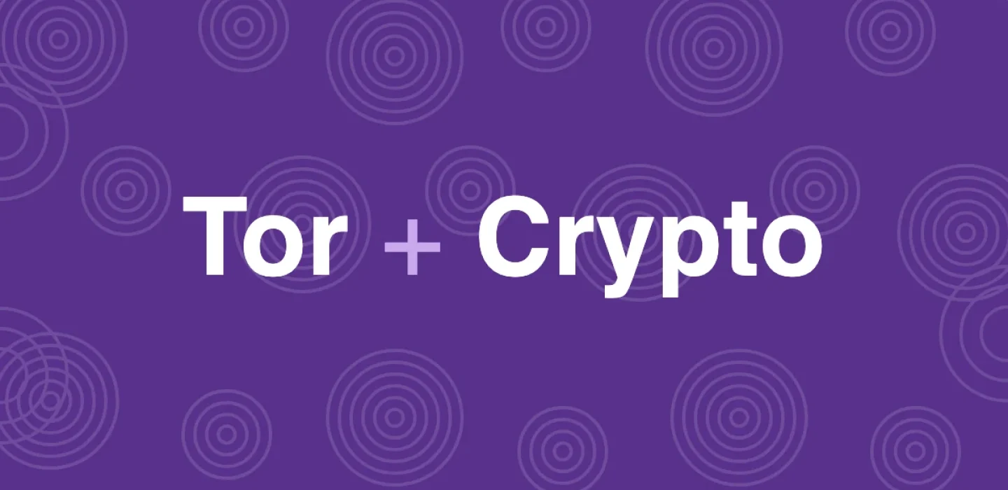 Purple Tor plus Crypto banner with concentric ring pattern for PRO Test onion sites